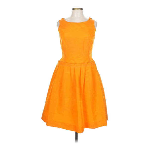 Oscar de la Renta Women's 2008 Resort Runway Silk Faille Dress Tangerine Orange Size 10