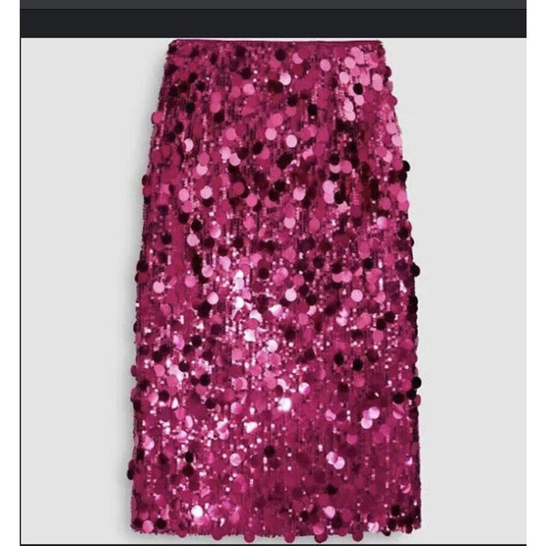 NWT Cider Pink Magenta Midi Skirt Slit XL