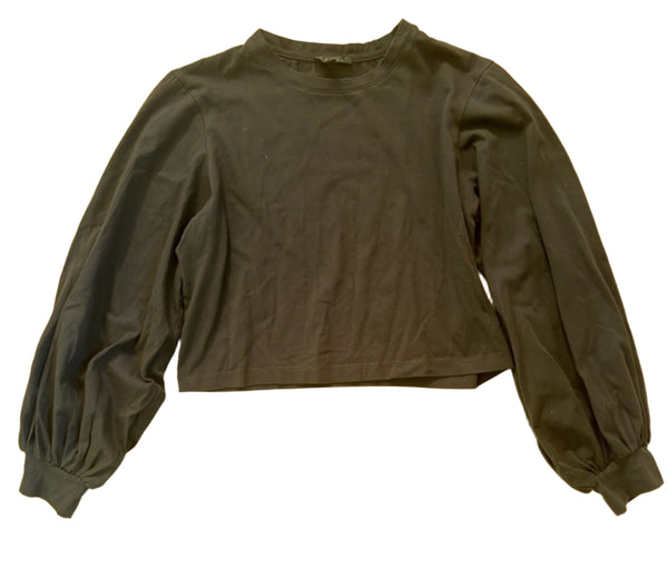 The Range Women's  NYC Black Balloon Sleeve Crop Tee - XS (Revolve)