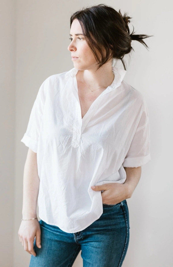 A Shirt Thing Women's Delilah Cabo Cotton Blouse – White – Size XS