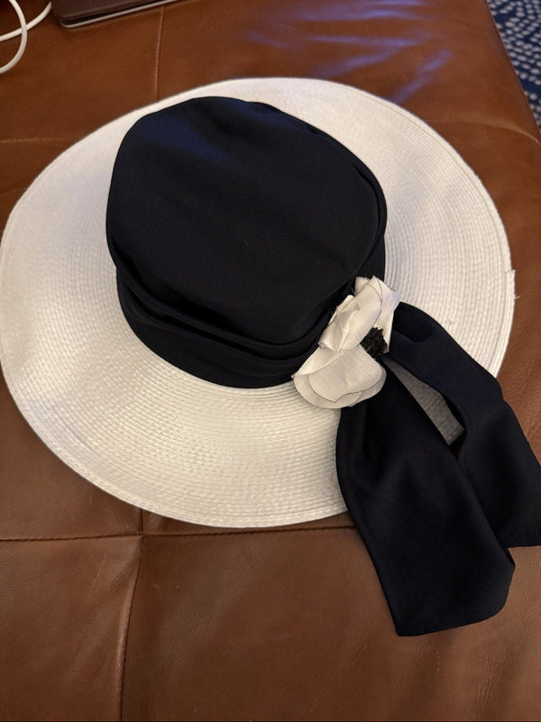 Frederick Fox Black & White Wide Brim Hat