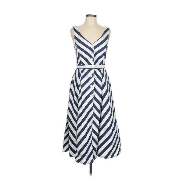 Polo Ralph Lauren Women's Romy Dress Women's Blue White Striped Nautical Midi 8