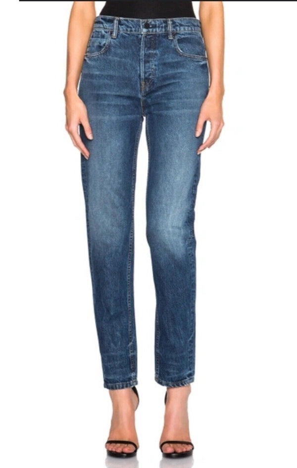 Denim x Alexander Wang Women's 002 Relaxed Denim Jeans, Blue Straight Leg Indigo, Size 29