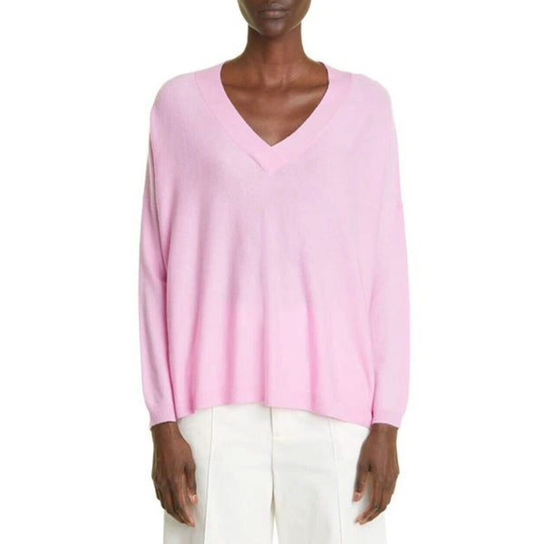 Arch4 Women's Pink Bailey V-Neck Cashmere Sweater, Luxury, Extra Large