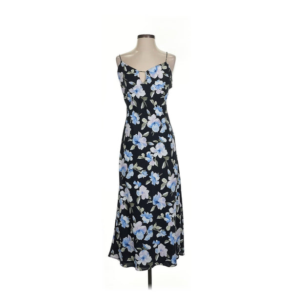 Abercrombie & Fitch Women's Blue Floral Midi Dress – Timeless Elegance Small