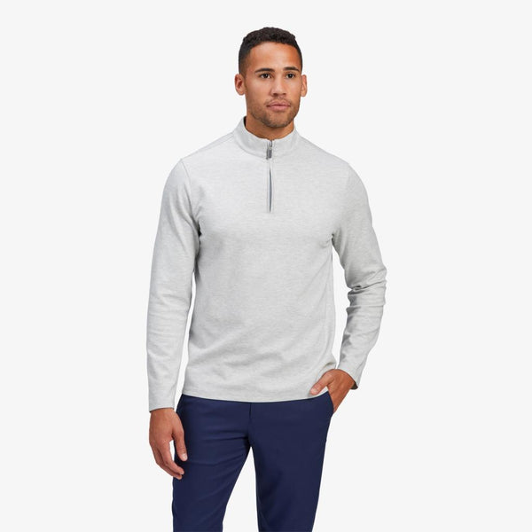 Mizzen Main Quarter Zip Pullover Sweater Mens Proflex Heather Gray Performance M