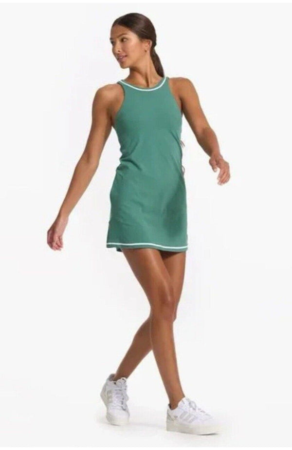 Vuori Women's Volley Dress, Tennis & Pickleball,  Built-In Bra,  Cactus Green Medium