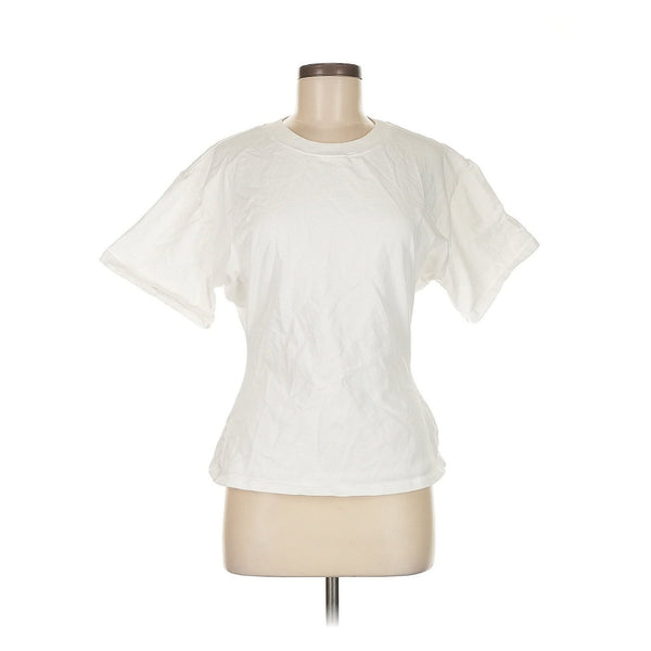 EB Denim Women's Eero White Structured Short Sleeve T-Shirt – Medium
