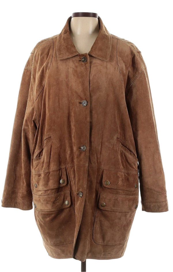 Ralph Lauren Women’s Western Brown Suede Jacket Quilted Flannel Lined Large