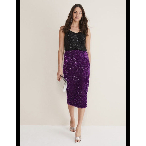 Eloquii Purple Sequin Pencil Skirt 14