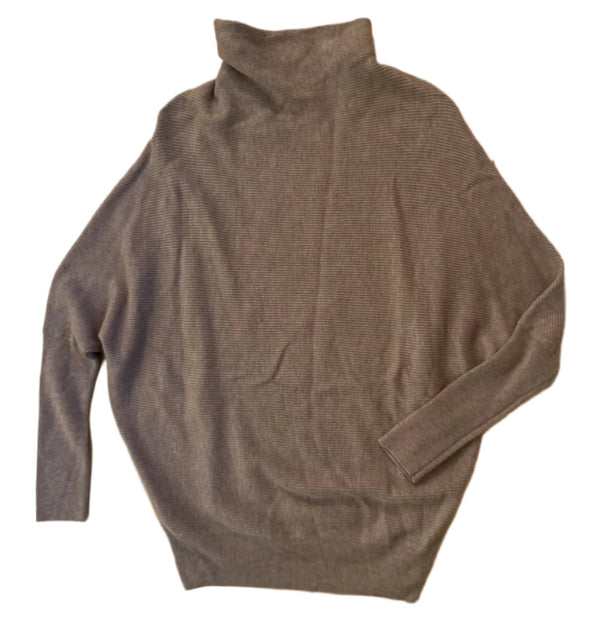 AllSaints Women's Ridley Tan Beige Draped Cashmere Blend Sweater – Medium