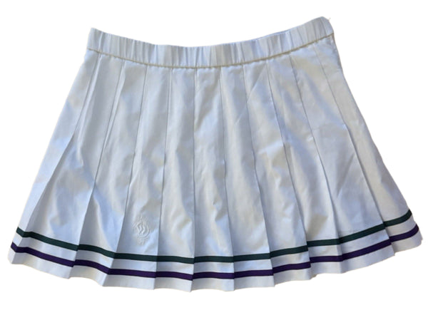 VTG Wimbledon Women’s White Pleated Mini Tennis Skirt – Size 12