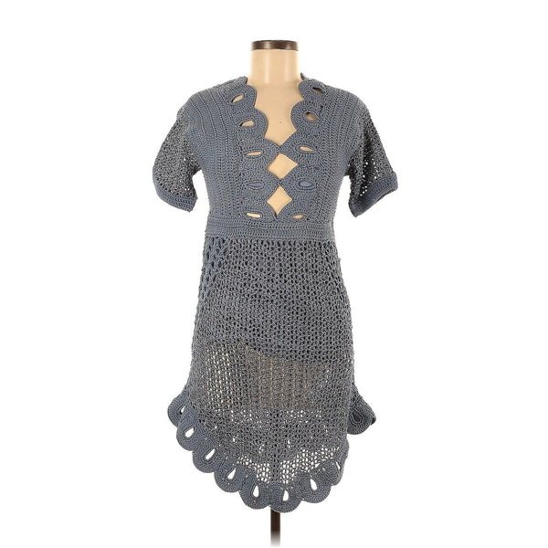 NWT Alice McCall Women's Everybody Knows Knit Blue Crochet Midi Dress, Size 6