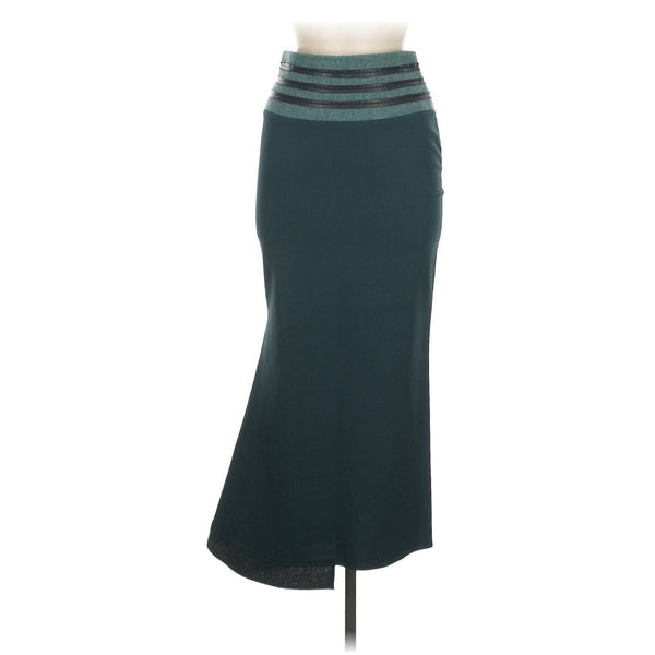 Pier Antonio Gaspari Women’s Green Wool & Leather Asymmetrical Skirt – Size 6