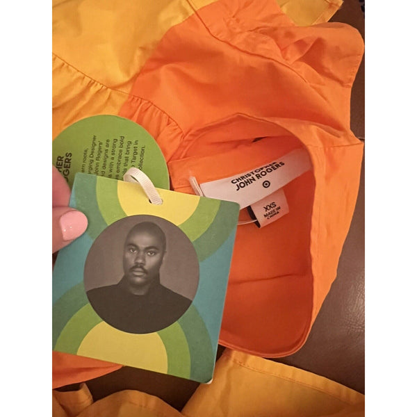 Christopher John Rogers Women's Target Ruffle Two-Tone Tiered Dress – Orange & Yellow – XXS