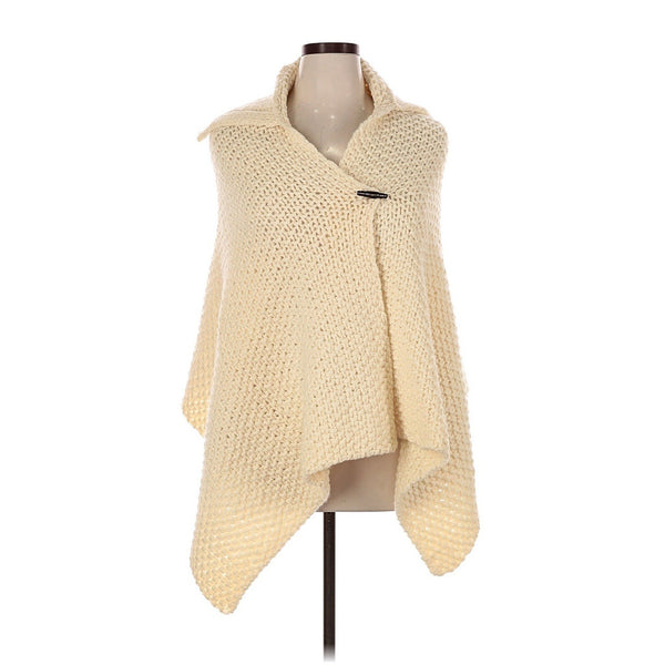Lauren Ralph Lauren Cream White Wool Knit Shawl Wrap L