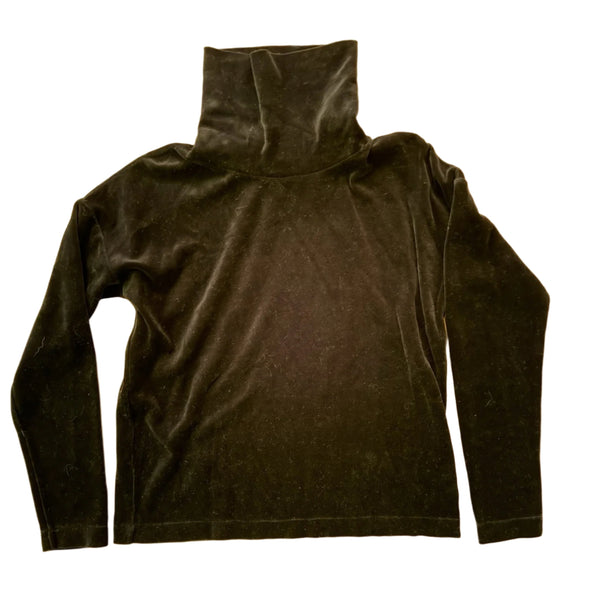COS Women's Velvet Corduroy Long Sleeve Turtleneck Black Top XS
