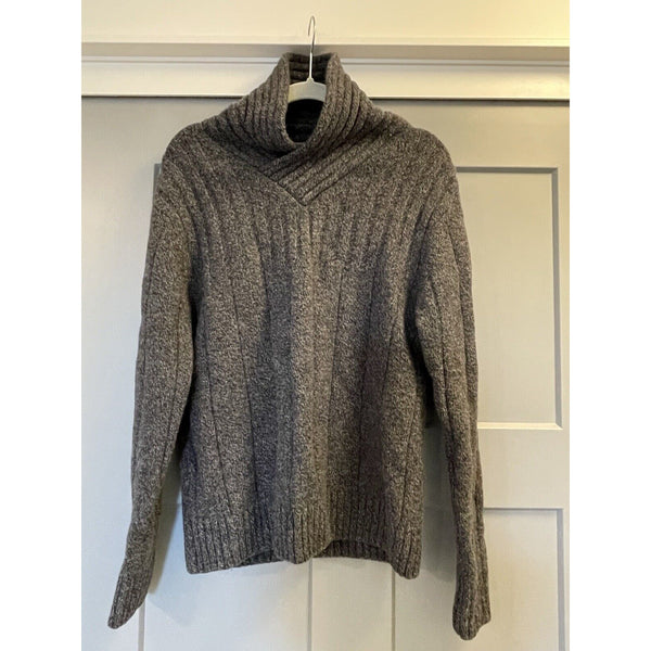 Rodd & Gunn Shawl Collar 100% Lambwool Sweater Gray Italian Yarn M