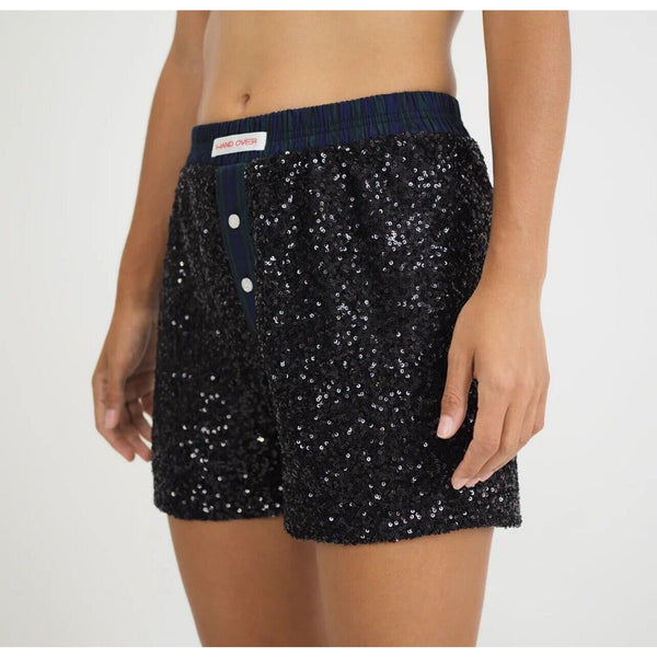 Handover Black Sequin Ex Boyfriend Shorts M