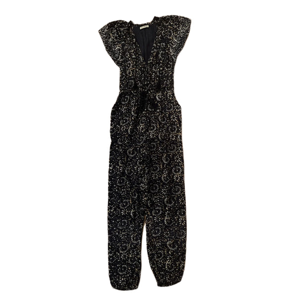 Ulla Johnson Women's Terra Jumpsuit – Azul Navy Blue, Lightweight Cotton, Tassel Accents (Size 2)