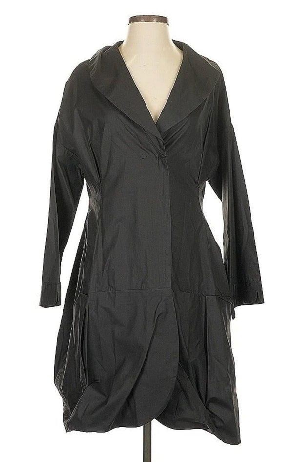 lungta de fancy Women's Draped Black Opera Coat – Cotton – Size 4