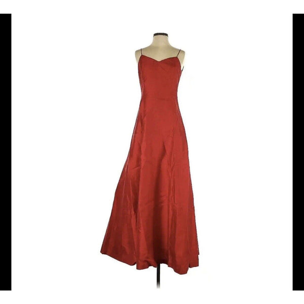 VTG Lauren RALPH LAUREN Silk RED Fit Flare Formal Dress Gown 4 Gwyneth Paltrow