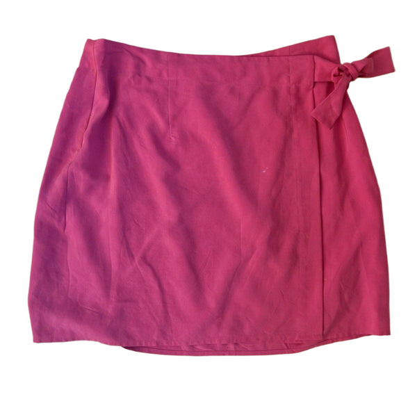 VTG Express Women’s Silk Pink Wrap Mini Skirt Medium
