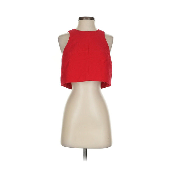 Black Halo Women's Sanibel Two-Piece Mini Dress – Red, Crop Top & Pleated Skirt, Size 4