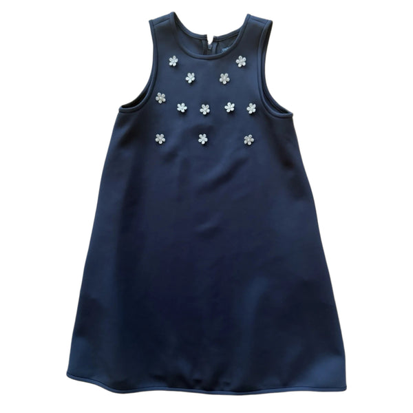 Cynthia Rowley Women's Black Neoprene Sleeveless Mini Dress with Silver Rhinestones | Size 8 (NWOT)