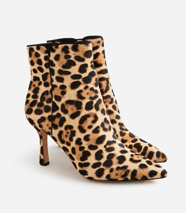 J.Crew Women’s Leopard Calf Hair Leather Ankle Boots - Size 7