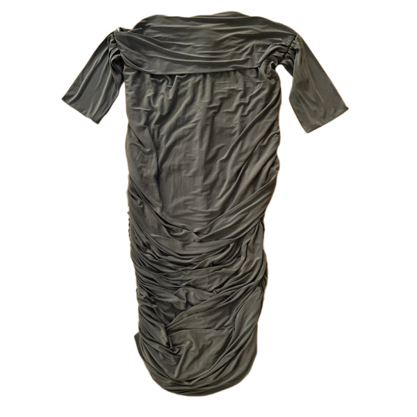 Club L Women's Lost For Love Bardot Baby Blue Draped Midi Dress – Size 12