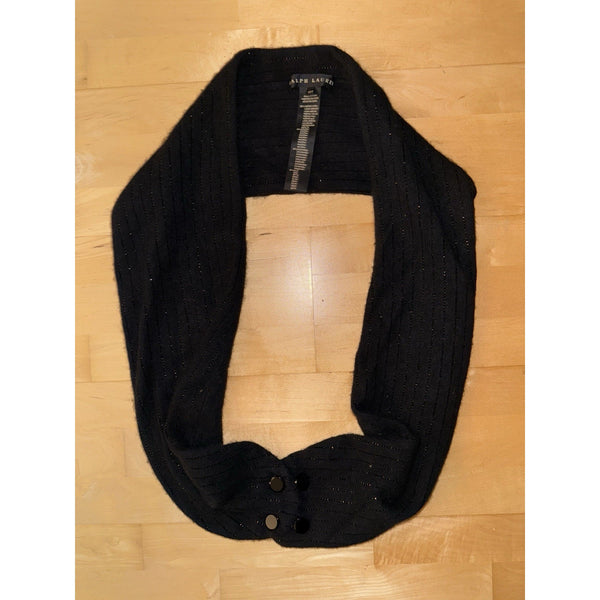 Ralph Lauren Black Label Cashmere Angora Silk Wool Wrap Scarf Buttons
