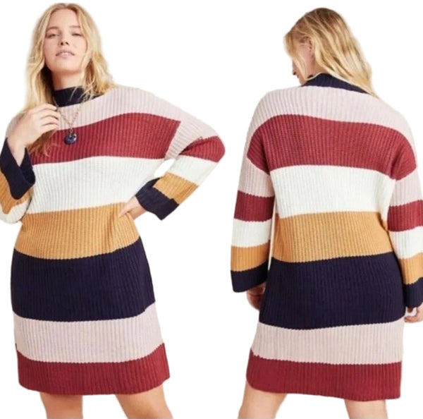 Anthropologie Women’s Lost + Wander Striped Sweater Dress – Multicolor, Size Small