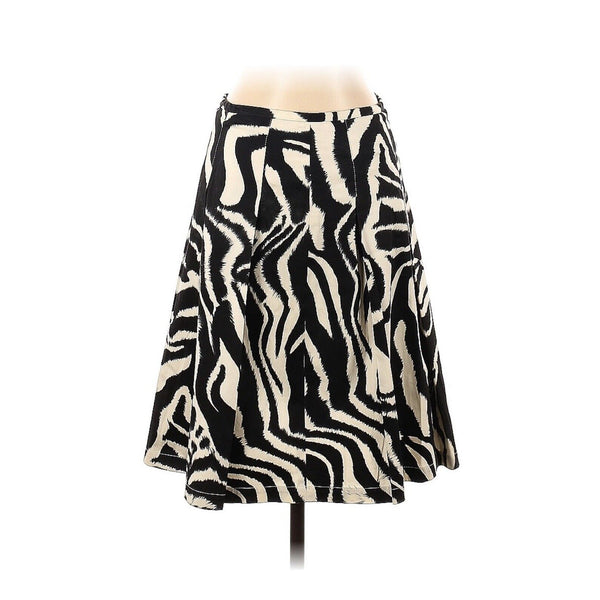 St John Sport Black White Zebra Print Cotton Blend Midi Skirt 2