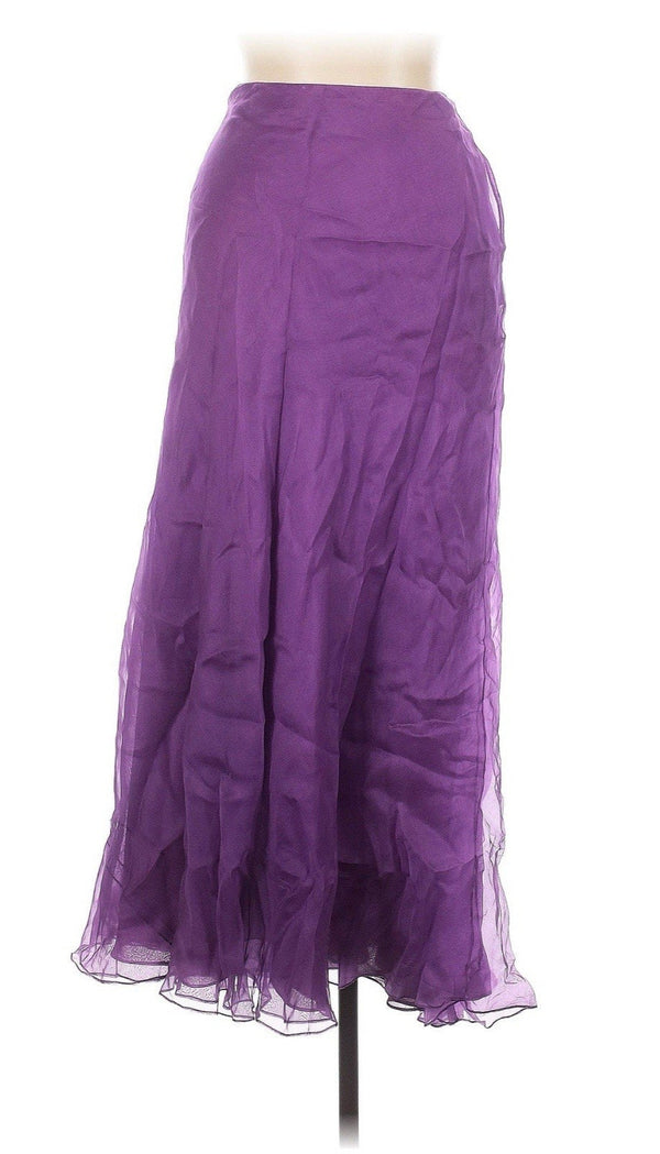 Ralph Lauren Women's Black Label Purple Silk Organza Skirt Size 10