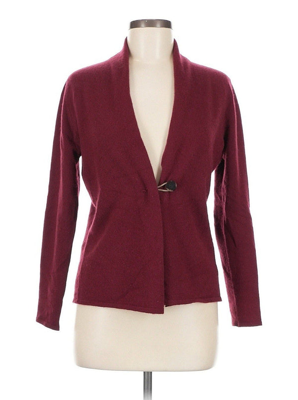 Bel y Cia Women’s Burgundy Cashmere Single Button Cardigan Sweater – Size US 6