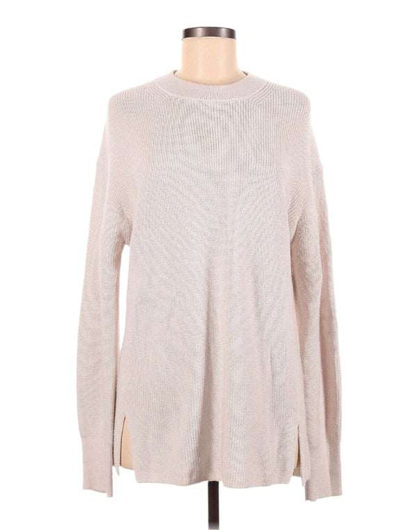 Lululemon Women's Merino Wool-Blend Ribbed Crewneck Sweater - Cream Beige, Size 6