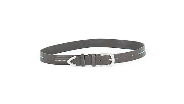 VTG Lauren Ralph Lauren Black Western Belt – Silver Hardware – Turquoise Beads – Medium