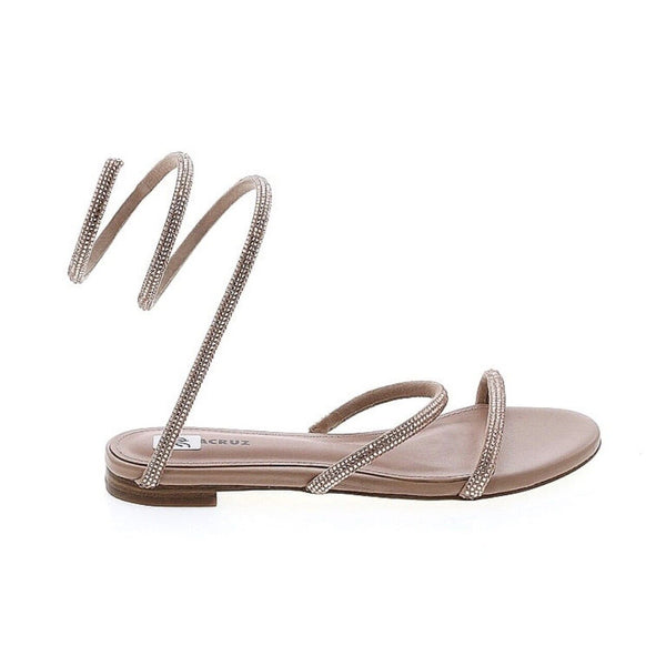 Lola Cruz Piale Rhinestone Wrap Flat Sandals – Pink Cream Blush – Size 36 (US 6)