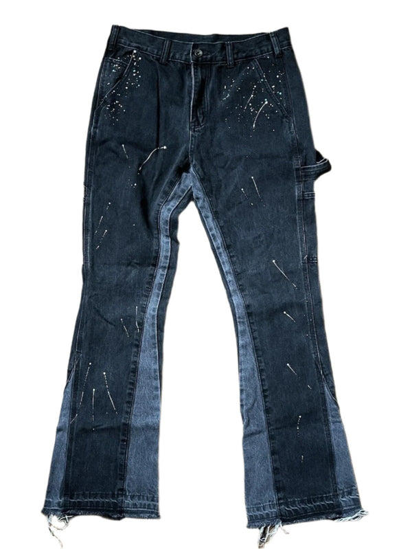 Black Icon Men’s Paint Splotched Jeans, Black Size 32