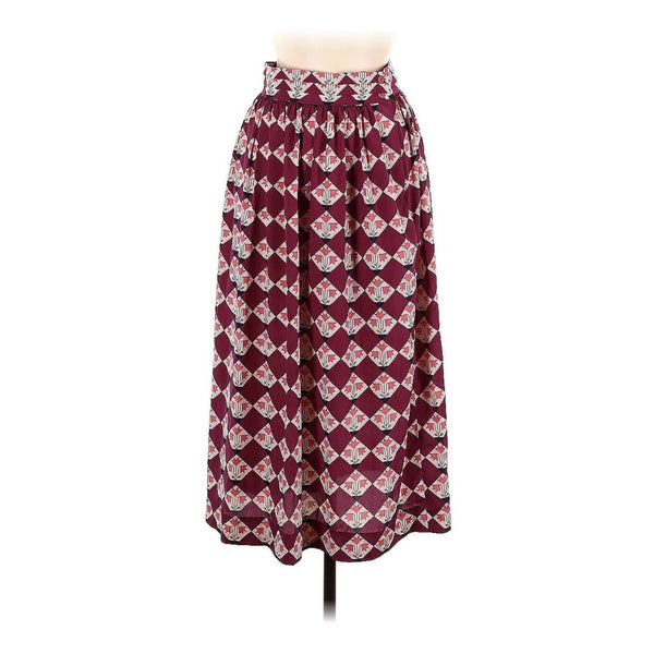 VTG Halston III Purple Printed Midi Skirt 6