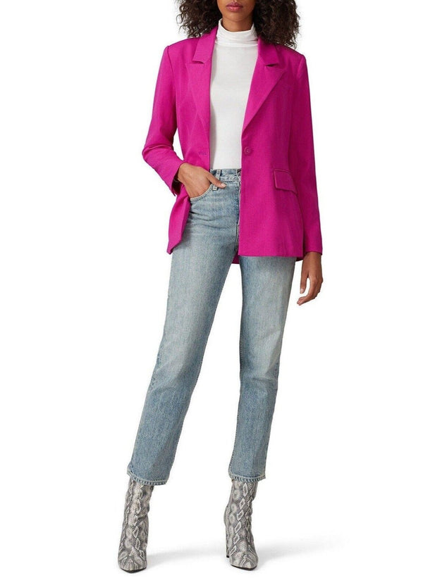 Elliatt Women's Aurora Blazer in Vivid Orchid (Barbie Pink), Single Button Chic, Size Extra Large