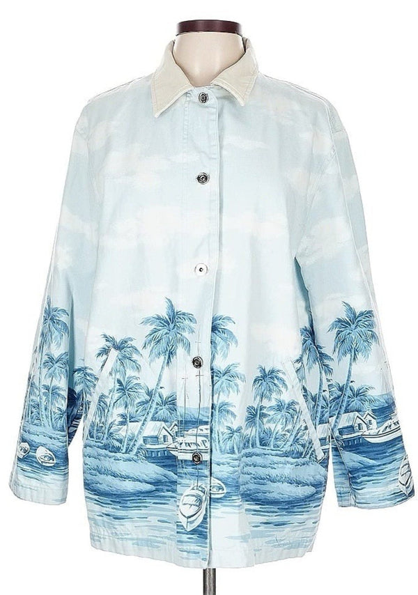 Ralph Lauren Women's Naval Supply Barn Jacket – Tropical Boat Print – Large