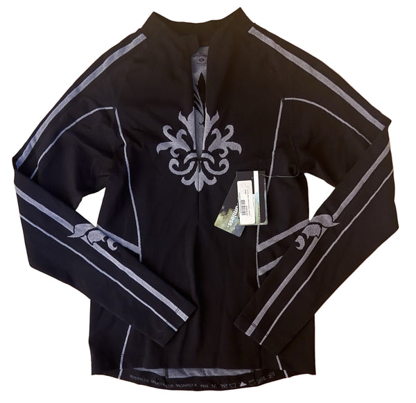 NWT Shebeest Women’s Black Fleur Du Le Long Sleeve Cycling Jersey – Size Medium