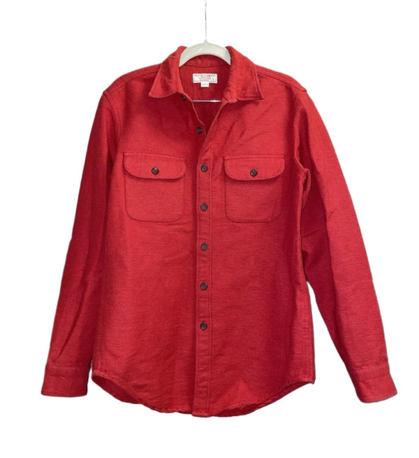 Men’s J. Crew x Wallace & Barnes Red Chamois Heavy Cotton Work Shirt, Size Small