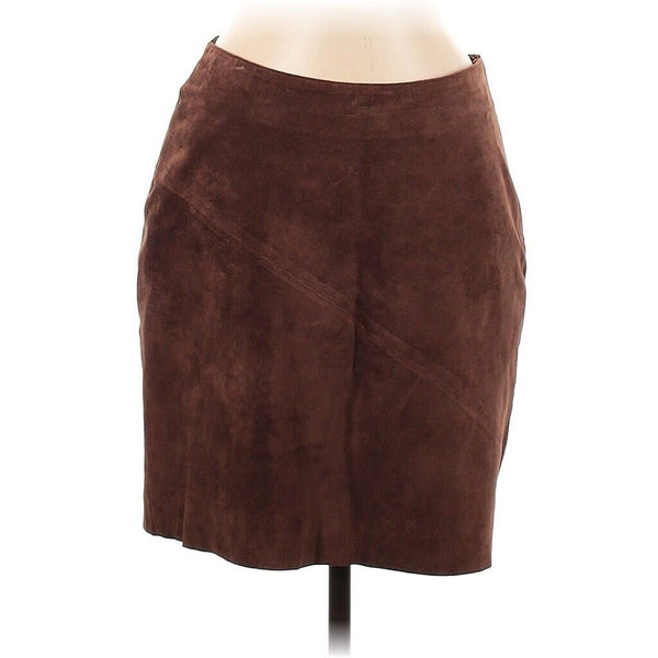 Vintage Itw Women's Soft Brown Tan Leather Suede Mini Skirt Size 6