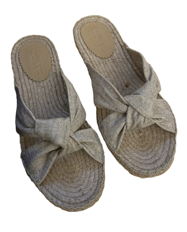 NWB J.Crew Espadrille Sandals – Beige Crisscross Strap, Size 6.5