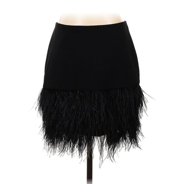 Polo Ralph Lauren Women's Black Ostrich Feather Hem Mini Skirt – Western Preppy – US 6