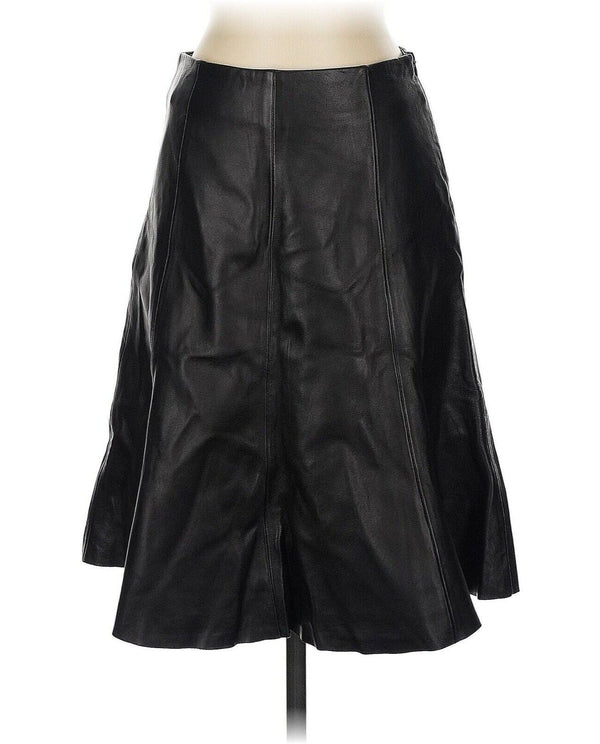 Antonio Melani Women's  Genuine Leather Midi Skirt, Black, Size XS