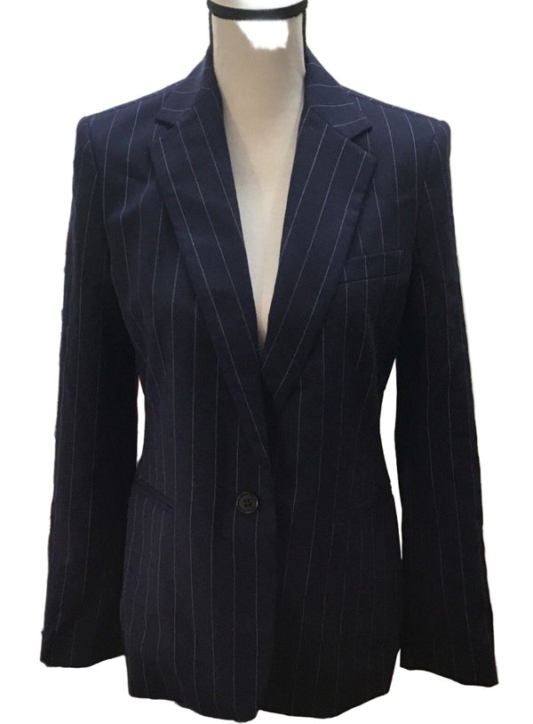 NWT Lauren Ralph Lauren Women’s Grey Pinstripe Wool Blend Blazer – Size 10